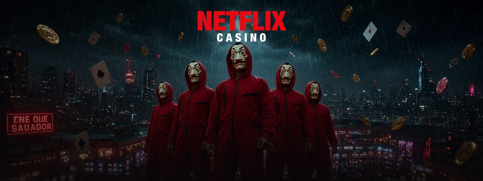 Rulli di slot machine in movimento sotto luci calde